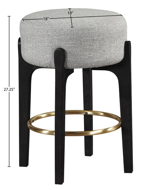 Hadley Grey Fabric Upholstered Counter Stool, 2-Piece