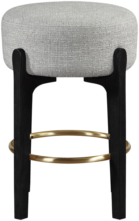 Hadley Grey Fabric Upholstered Counter Stool, 2-Piece