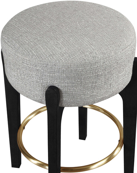Hadley Grey Fabric Upholstered Counter Stool, 2-Piece