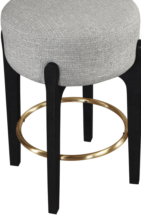 Hadley Grey Fabric Upholstered Counter Stool, 2-Piece