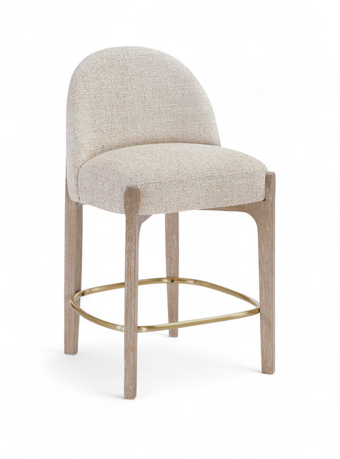 Hadley Beige Fabric Upholstered Counter Stool, 2-Piece (Style 4)