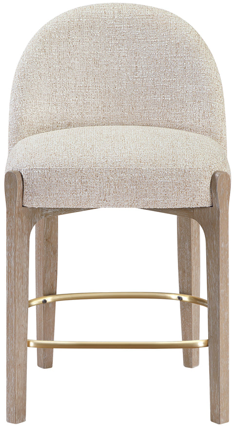Hadley Beige Fabric Upholstered Counter Stool, 2-Piece (Style 4)