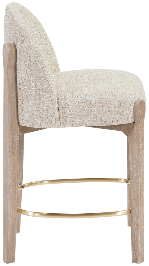 Hadley Beige Fabric Upholstered Counter Stool, 2-Piece (Style 4)