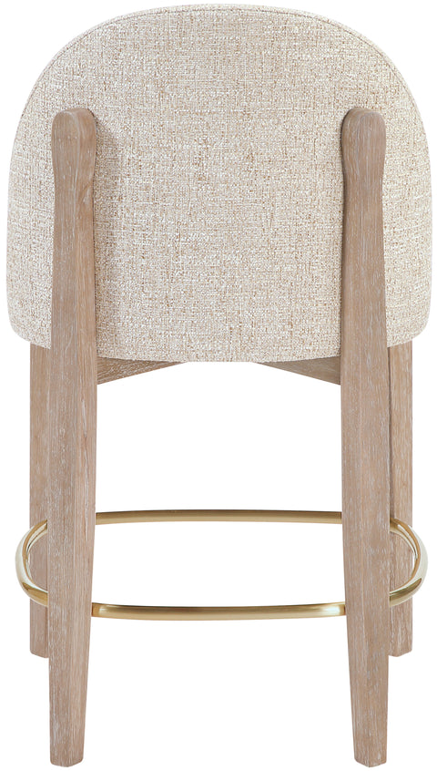 Hadley Beige Fabric Upholstered Counter Stool, 2-Piece (Style 4)