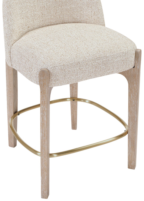 Hadley Beige Fabric Upholstered Counter Stool, 2-Piece (Style 4)