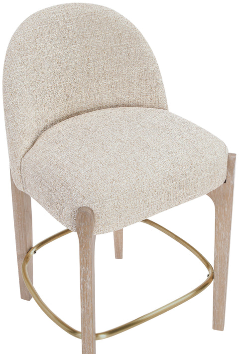 Hadley Beige Fabric Upholstered Counter Stool, 2-Piece (Style 4)