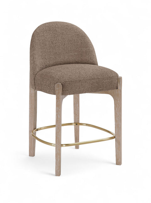 Hadley Brown Fabric Upholstered Counter Stool, 2-Piece (Style 3)