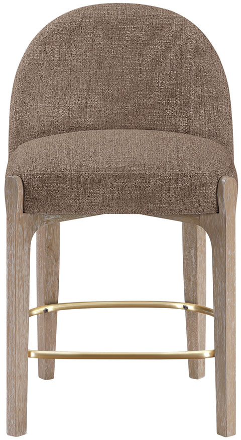 Hadley Brown Fabric Upholstered Counter Stool, 2-Piece (Style 3)