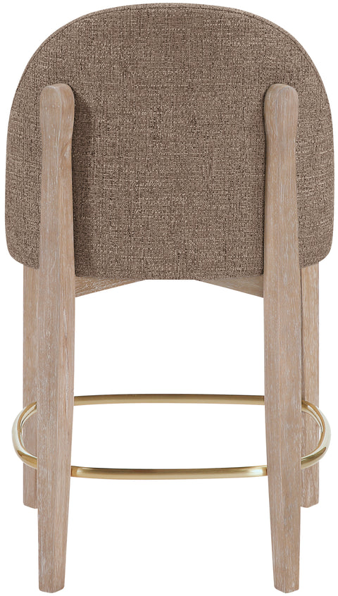 Hadley Brown Fabric Upholstered Counter Stool, 2-Piece (Style 3)