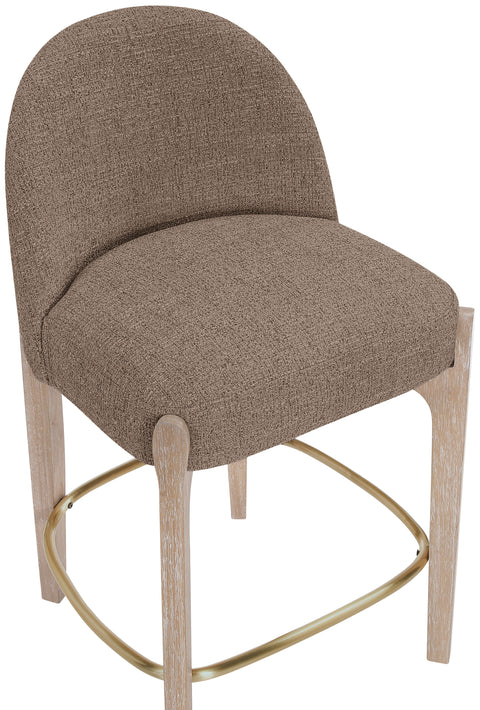 Hadley Brown Fabric Upholstered Counter Stool, 2-Piece (Style 3)