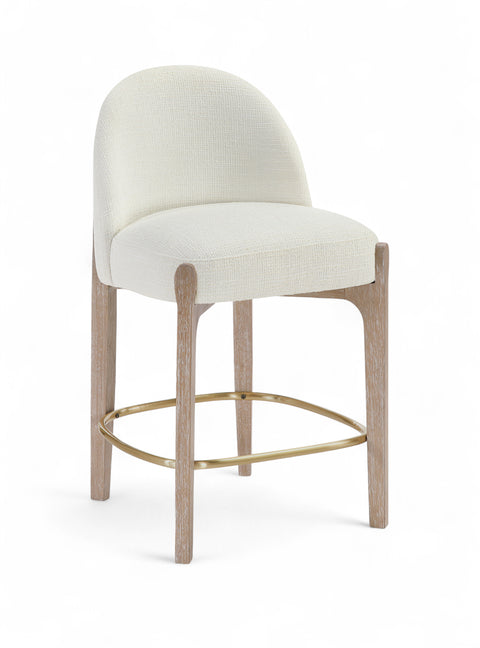 Hadley Cream Fabric Upholstered Counter Stool, 2-Piece (Style 4)