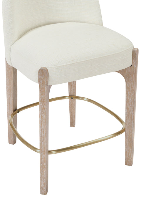 Hadley Cream Fabric Upholstered Counter Stool, 2-Piece (Style 4)