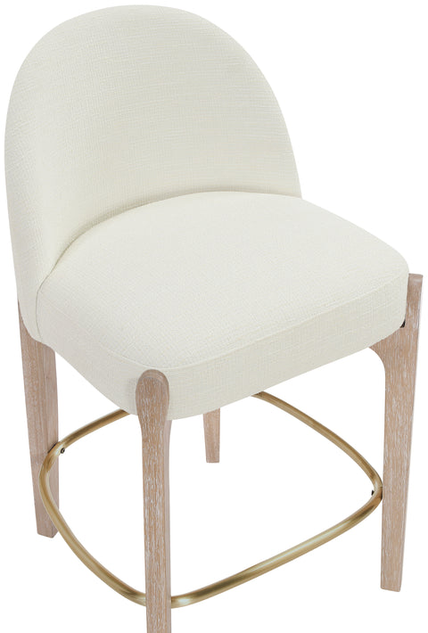 Hadley Cream Fabric Upholstered Counter Stool, 2-Piece (Style 4)