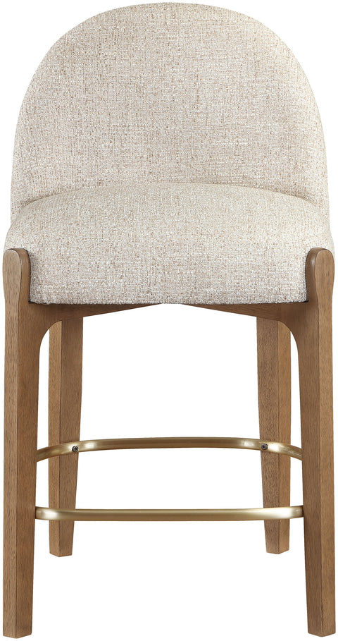 Hadley Beige Fabric Upholstered Counter Stool, 2-Piece (Style 5)