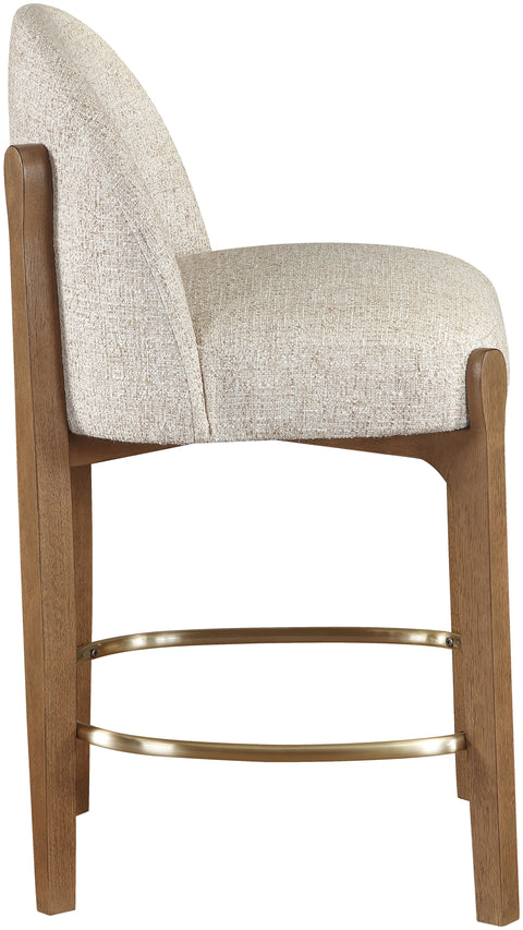 Hadley Beige Fabric Upholstered Counter Stool, 2-Piece (Style 5)