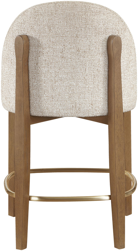 Hadley Beige Fabric Upholstered Counter Stool, 2-Piece (Style 5)