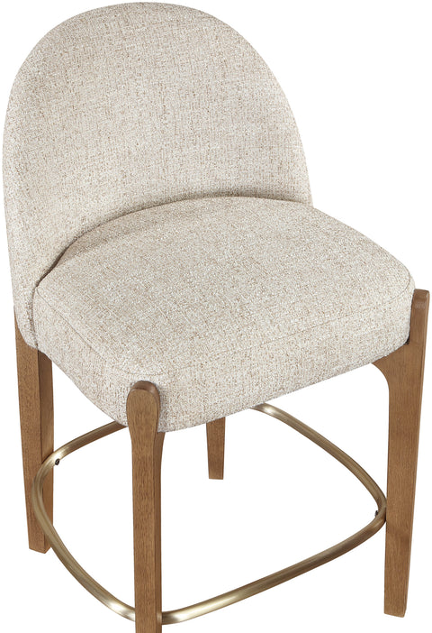 Hadley Beige Fabric Upholstered Counter Stool, 2-Piece (Style 5)