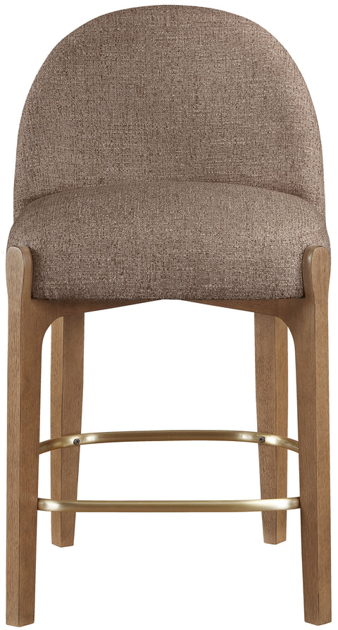 Hadley Brown Fabric Upholstered Counter Stool, 2-Piece (Style 4)