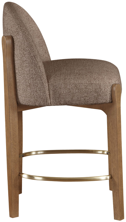 Hadley Brown Fabric Upholstered Counter Stool, 2-Piece (Style 4)