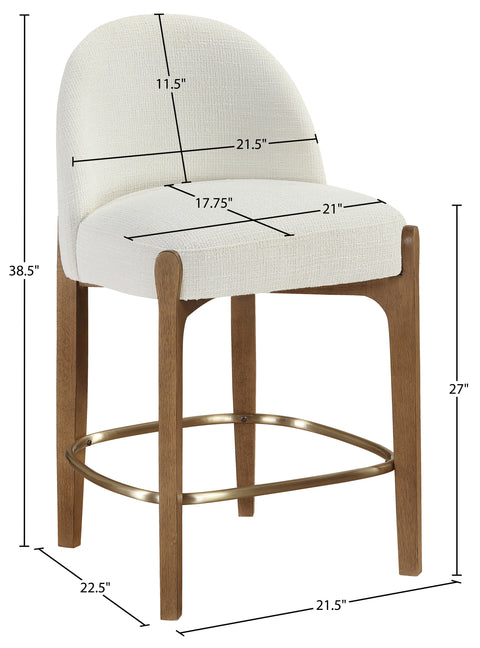 Hadley Cream Fabric Upholstered Counter Stool, 2-Piece (Style 5)