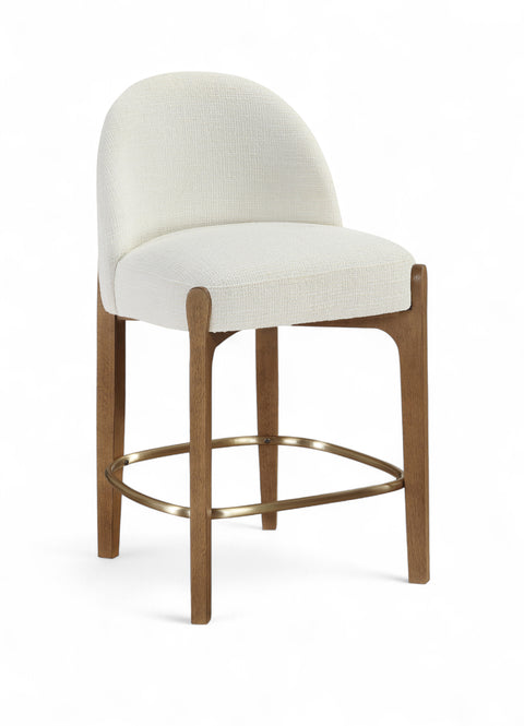 Hadley Cream Fabric Upholstered Counter Stool, 2-Piece (Style 5)