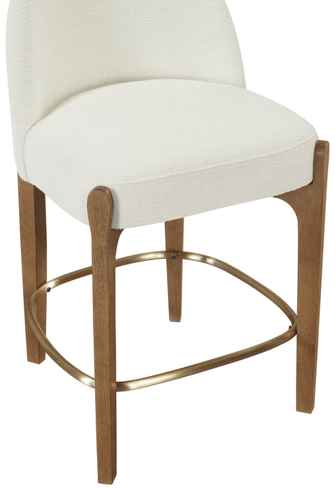 Hadley Cream Fabric Upholstered Counter Stool, 2-Piece (Style 5)