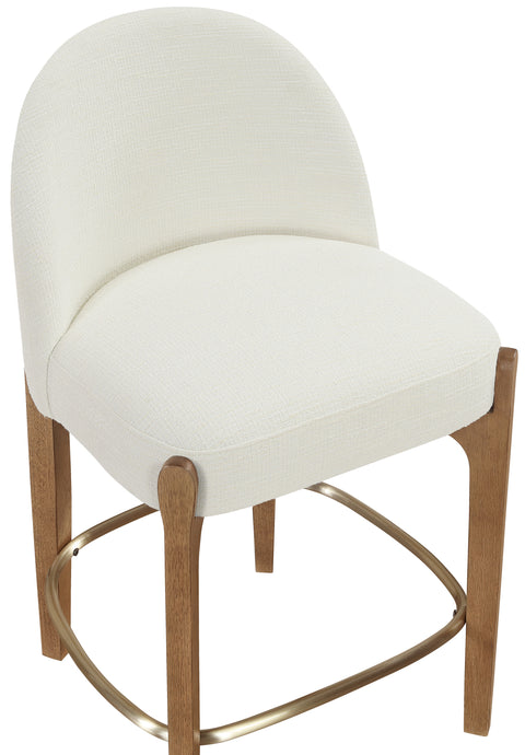 Hadley Cream Fabric Upholstered Counter Stool, 2-Piece (Style 5)