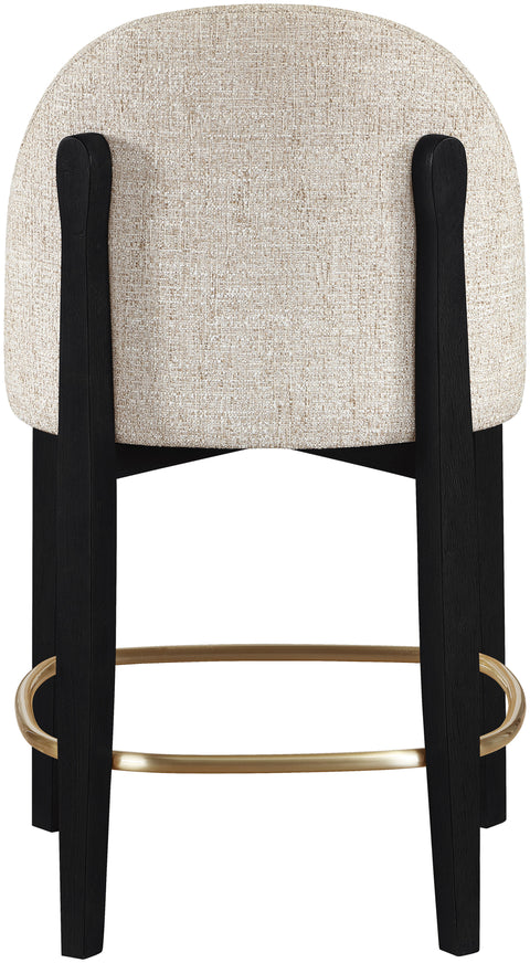 Hadley Beige Fabric Upholstered Counter Stool, 2-Piece (Style 6)