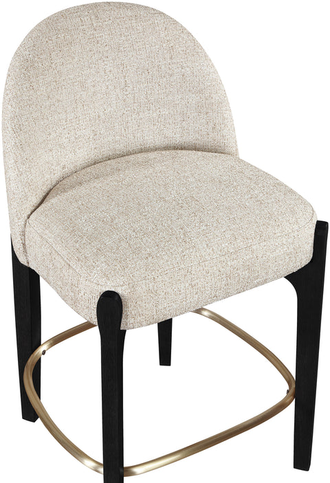 Hadley Beige Fabric Upholstered Counter Stool, 2-Piece (Style 6)