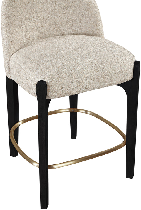 Hadley Beige Fabric Upholstered Counter Stool, 2-Piece (Style 6)