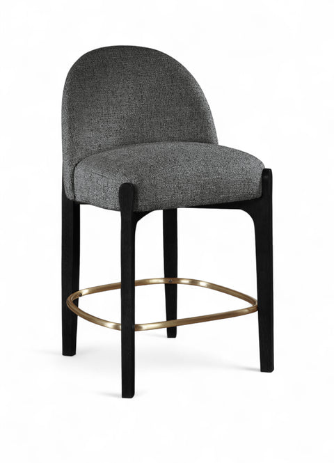 Hadley Black Fabric Upholstered Counter Stool, 2-Piece (Style 2)