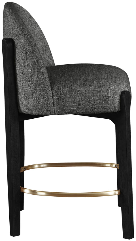 Hadley Black Fabric Upholstered Counter Stool, 2-Piece (Style 2)