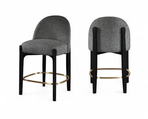 Hadley Black Fabric Upholstered Counter Stool, 2-Piece (Style 2)