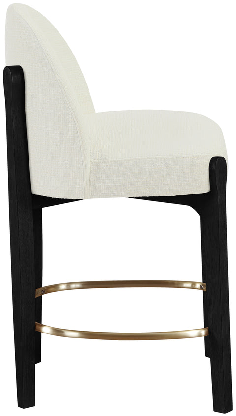 Hadley Cream Fabric Upholstered Counter Stool, 2-Piece (Style 6)