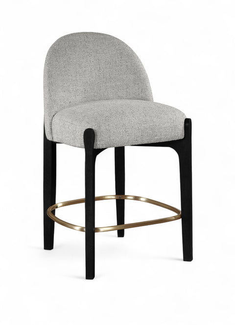 Hadley Grey Fabric Upholstered Counter Stool, 2-Piece (Style 2)