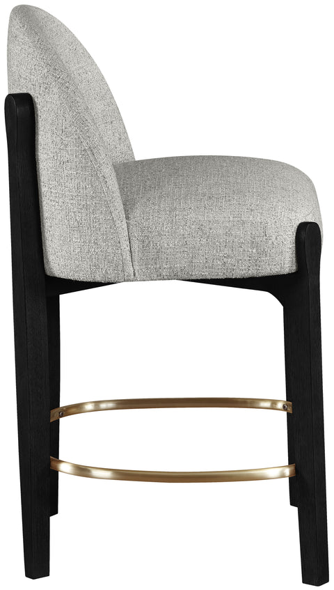 Hadley Grey Fabric Upholstered Counter Stool, 2-Piece (Style 2)