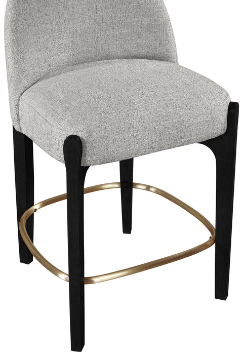 Hadley Grey Fabric Upholstered Counter Stool, 2-Piece (Style 2)