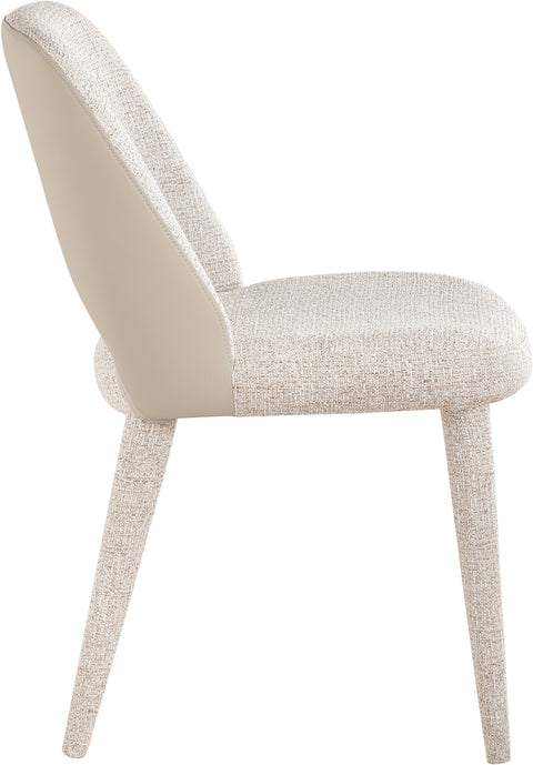 Veda Beige Fabric Upholstered Dining Chair, 2-Piece