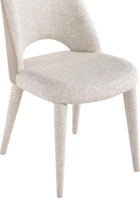 Veda Beige Fabric Upholstered Dining Chair, 2-Piece