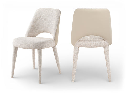 Veda Beige Fabric Upholstered Dining Chair, 2-Piece