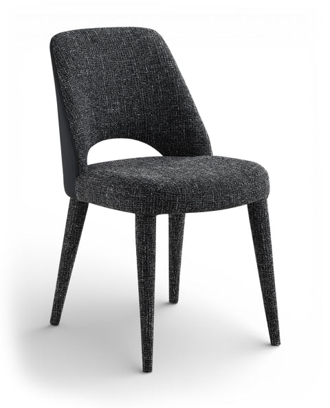 Veda Black Fabric Upholstered Dining Chair, 2-Piece