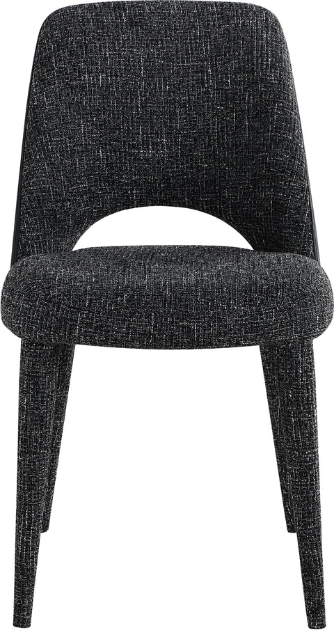 Veda Black Fabric Upholstered Dining Chair, 2-Piece