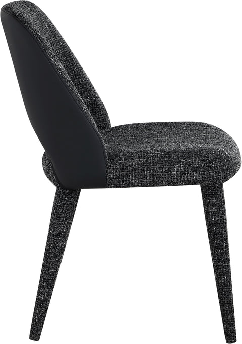 Veda Black Fabric Upholstered Dining Chair, 2-Piece