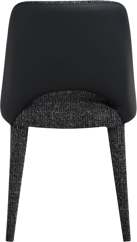 Veda Black Fabric Upholstered Dining Chair, 2-Piece