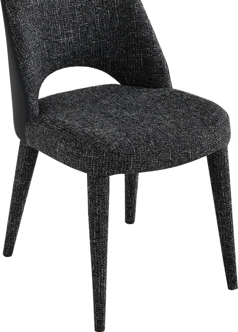 Veda Black Fabric Upholstered Dining Chair, 2-Piece