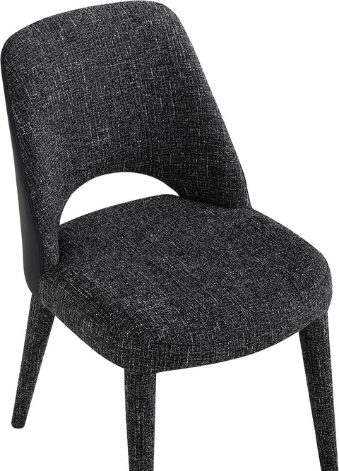 Veda Black Fabric Upholstered Dining Chair, 2-Piece