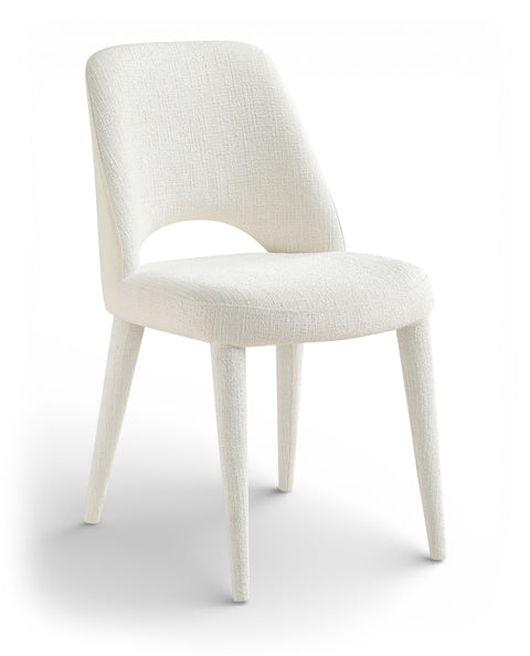 Veda Cream Fabric Upholstered Dining Chair, 2-Piece