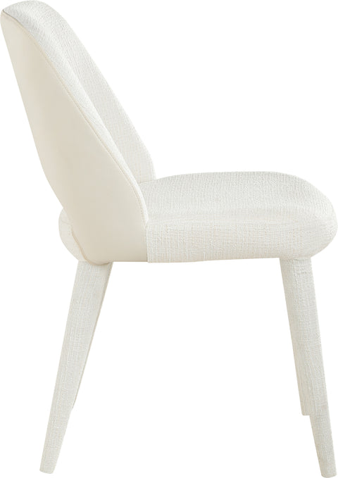Veda Cream Fabric Upholstered Dining Chair, 2-Piece