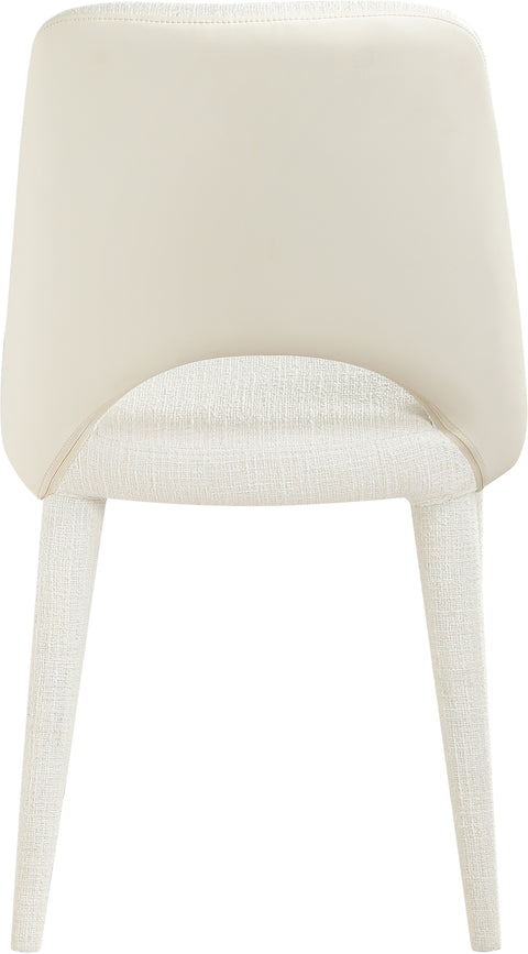 Veda Cream Fabric Upholstered Dining Chair, 2-Piece