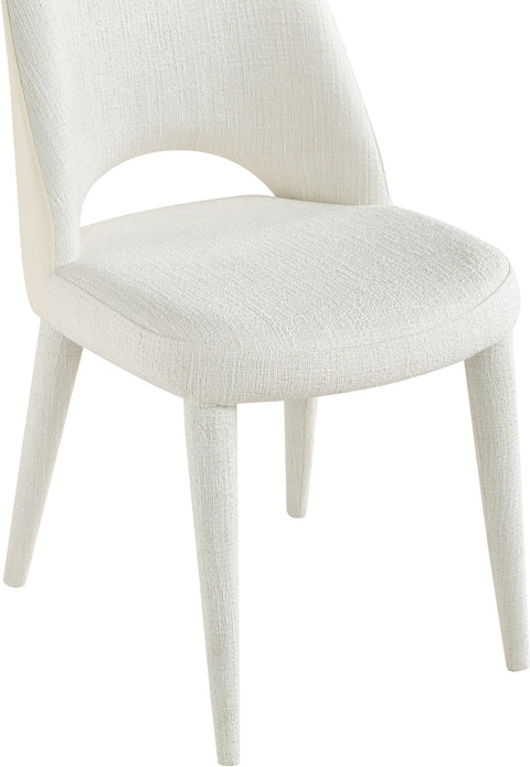 Veda Cream Fabric Upholstered Dining Chair, 2-Piece